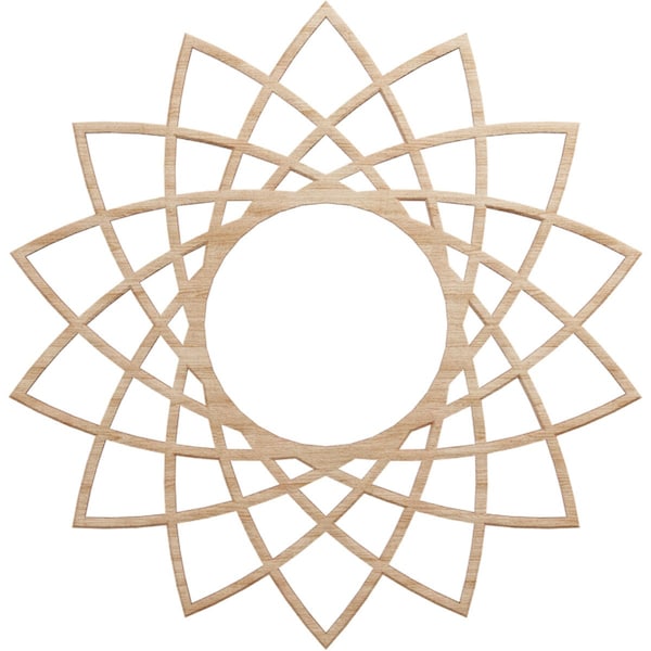 Ekena Millwork Eleanor Wood Fretwork Pierced Ceiling Medallion, Alder, 18"OD x 6 7/8"ID x 3/8"T CMWP18X18X0375EAAL - main